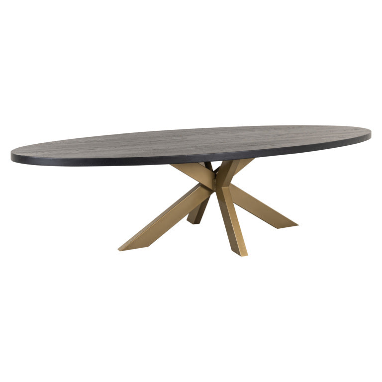 Eettafel Watson black 300 incl. spinpoot goud (Black)