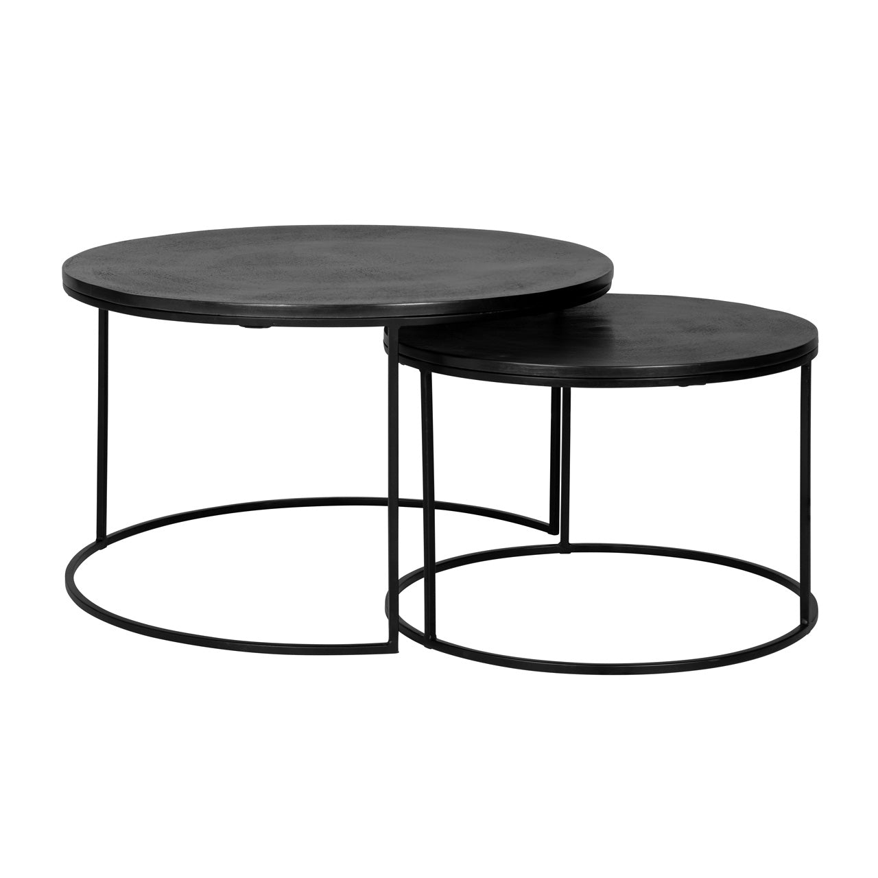 Salontafel Bolder set van 2 aluminium zwart (Black)