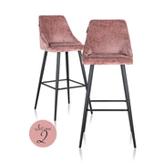 Bar stoel Brooke rose chenille (set van 2) (Bergen 705 rose chenille)